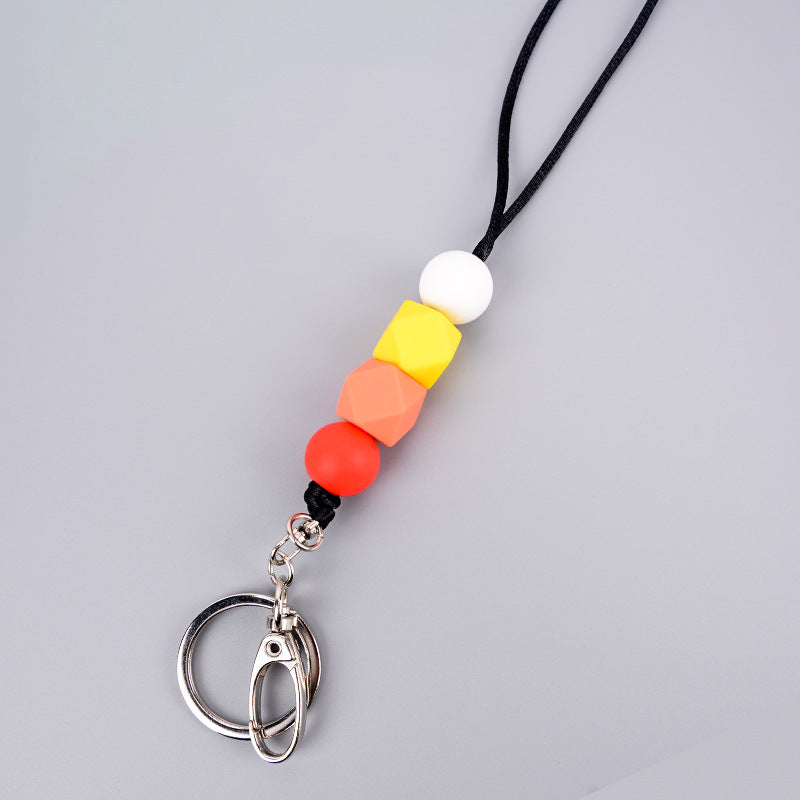 Llavero con cuentas de silicona de 100 piezas al por mayor